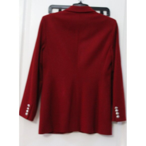 Lauren Ralph Lauren Red Wool Classic Blazer Jacket w Silver Buttons Size 4P - Picture 3 of 12